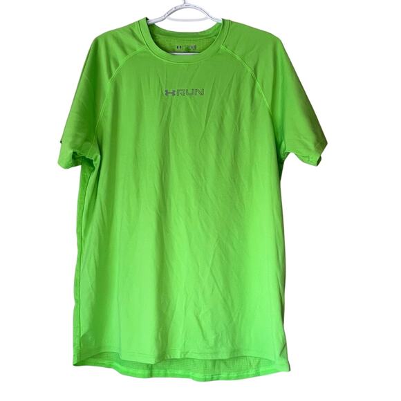Under Armour Neon Green Men's Heat Gear Short Sleeve T-Shirt Size XL - Picture 1 of 8